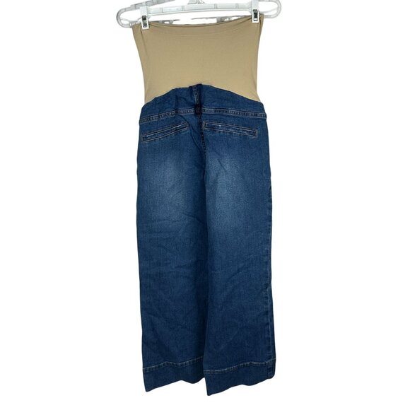 Luxe Essentials Denim Womens Wide Leg Maternity Jeans Size 28 Stylish Comfort - Picture 2 of 5